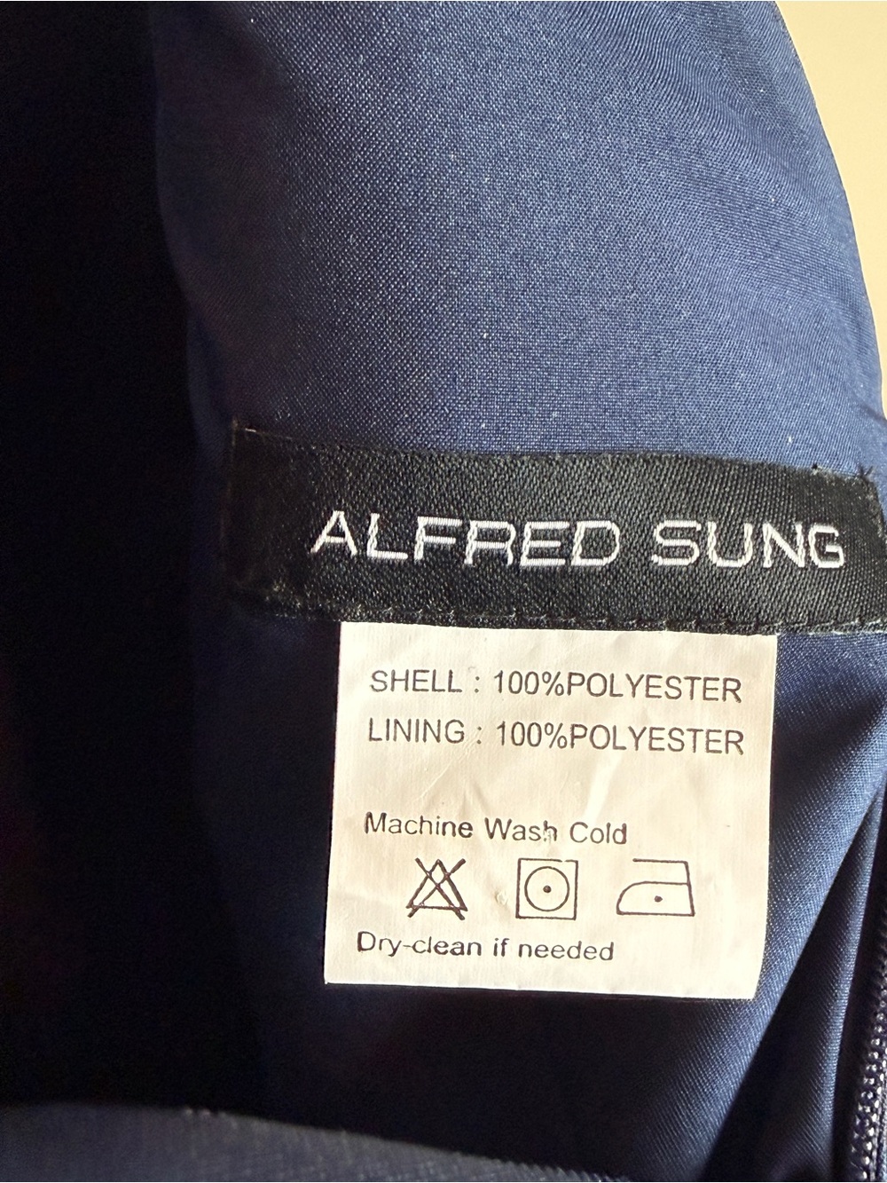 Alfred Sung Midnight Blue Satin A-Line Cap Sleeve Pleated Skirt Dress w/ Pockets - Picture 13 of 14